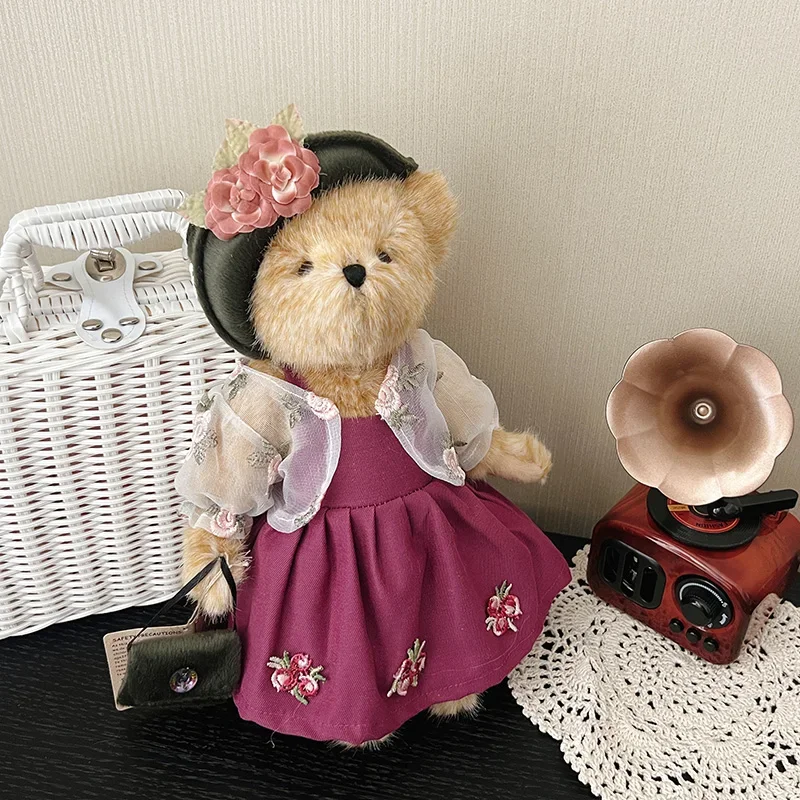 

new High quality Teddy Bear Plush Toys with dress Movable Cute Stuffed Animals Plush Toy Birthday Gift Doll Christmas present
