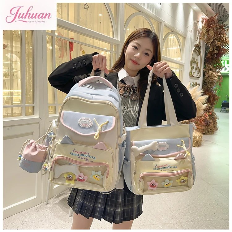 Japanese Transparent Lta Bag Candy Series Cute School Bags Girl Student Backpack Light Large Capacity Backpack Opening Ceremony