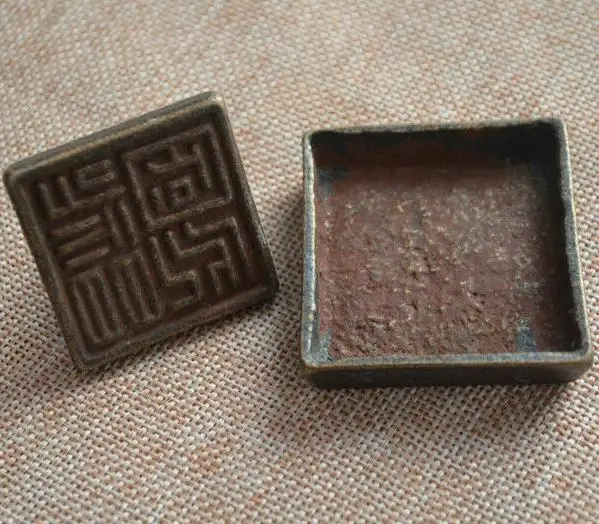 Chinese Old Copper Bronze Copper Seal And Box Stamp Home Decoration