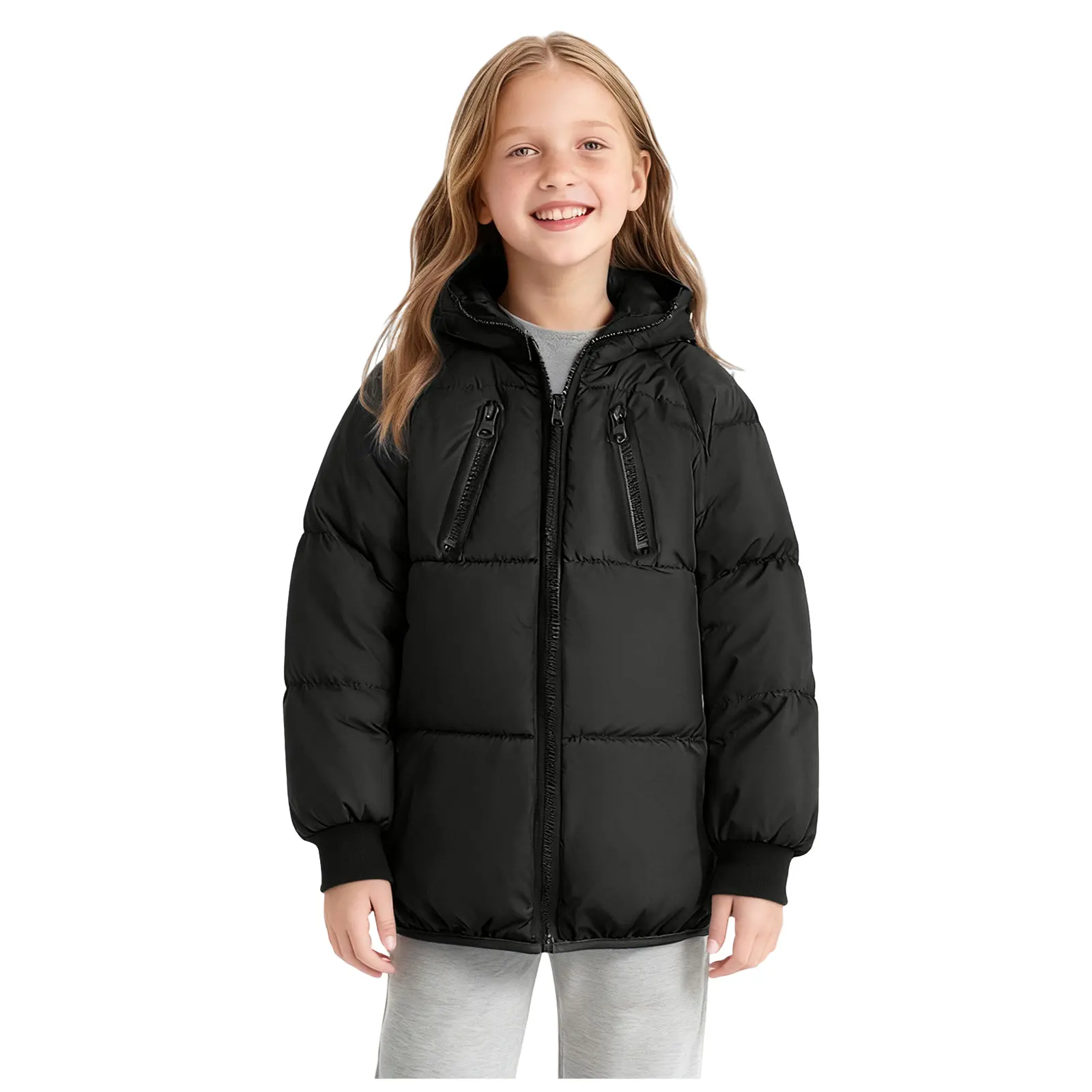 

Плащ для девочек больших размеров, детская удобная и теплая куртка для мальчиков и девочек, простые пуховые куртки из искусственной кожи с капюшоном для девочек