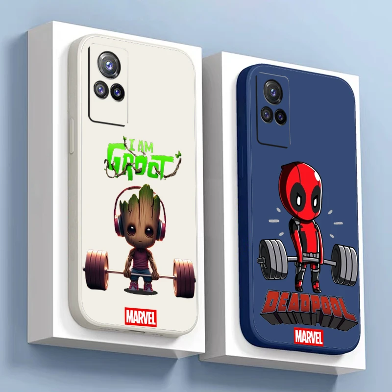 Marvel Deadpool Groot Phone Case For VIVO Y91 Y85 Y83 Y79 Y77 Y76S Y75 Y73 Y73S Y72 Y70S Y67 Y66 Y35 Y53 Liquid Silicone Cover