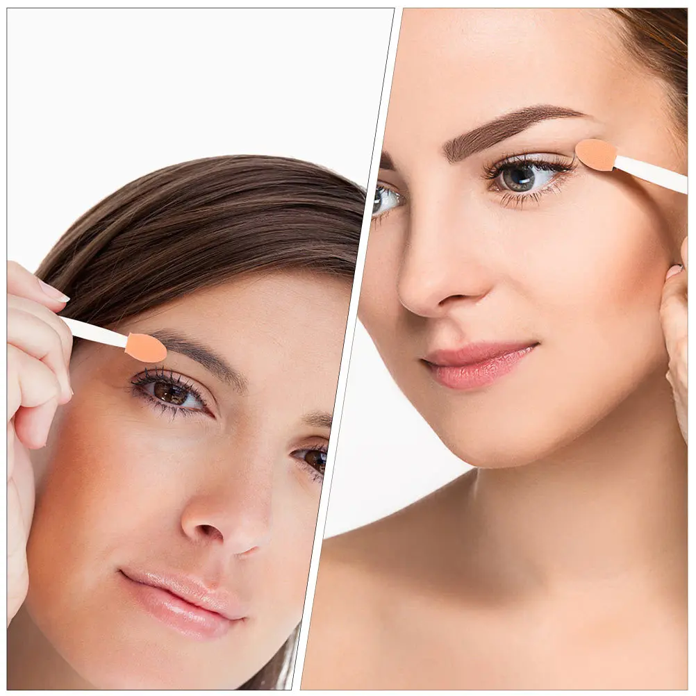 

120Pcs Eyeshadow Sticks Double-Headed Plastic Eye Makeup Applicators Professional Eye Shadow Brush Set Girl Makeup Tools