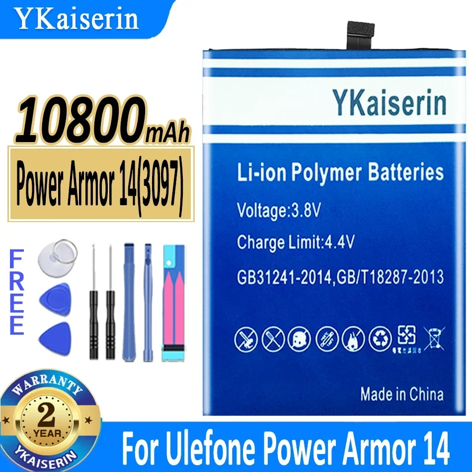 YKaiserin Armor 13 Armor 14 Battery For Ulefone Power Armor13 Power Armor14 (3097)  Battery Warranty One Year bateria