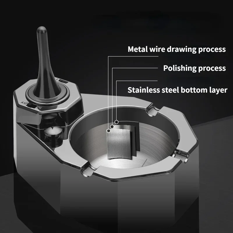 Olie Oplaadbare Hybride Ontsteking Motorolie Ontsteking Creatieve Asbak Desktop Decoratie Cool Gadgets Roken Accessoires