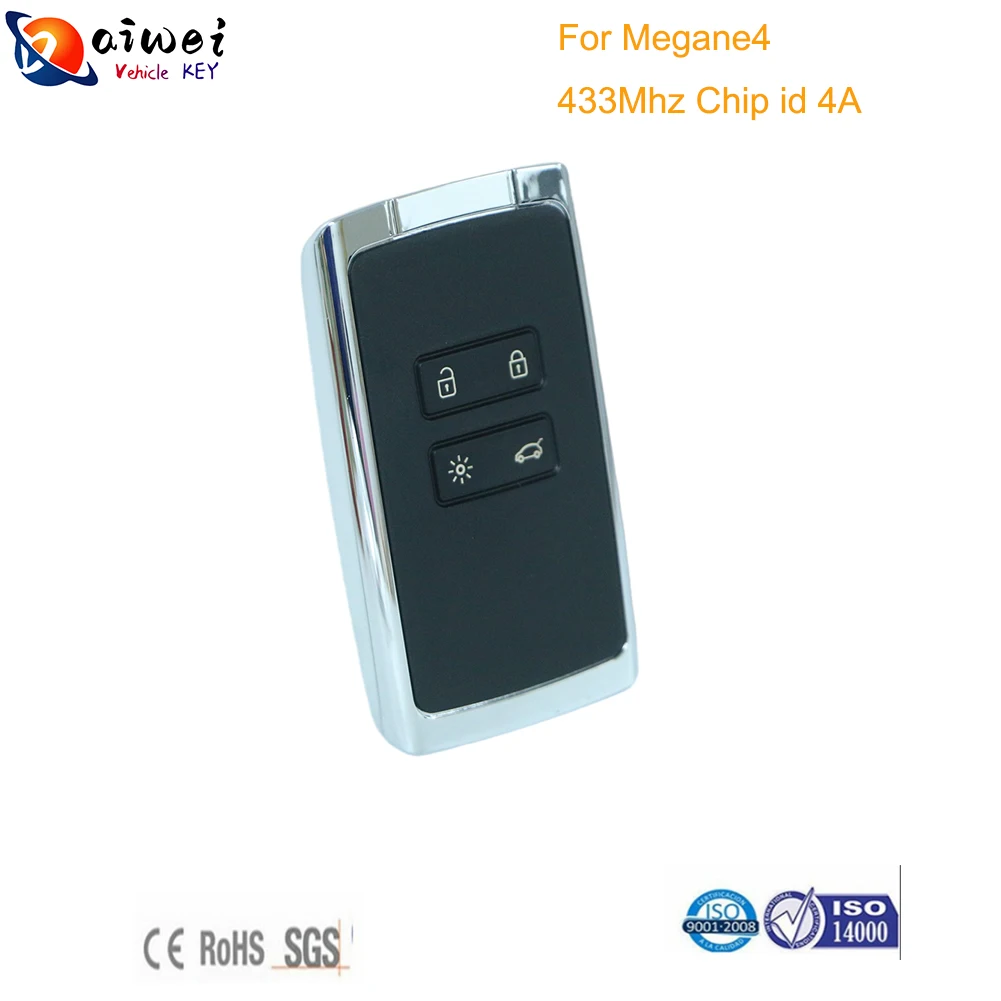 As Original 4 button 433MHZ Car remote key for Renault Clio5 Arkana  meganet4 in promotion price/1pcs