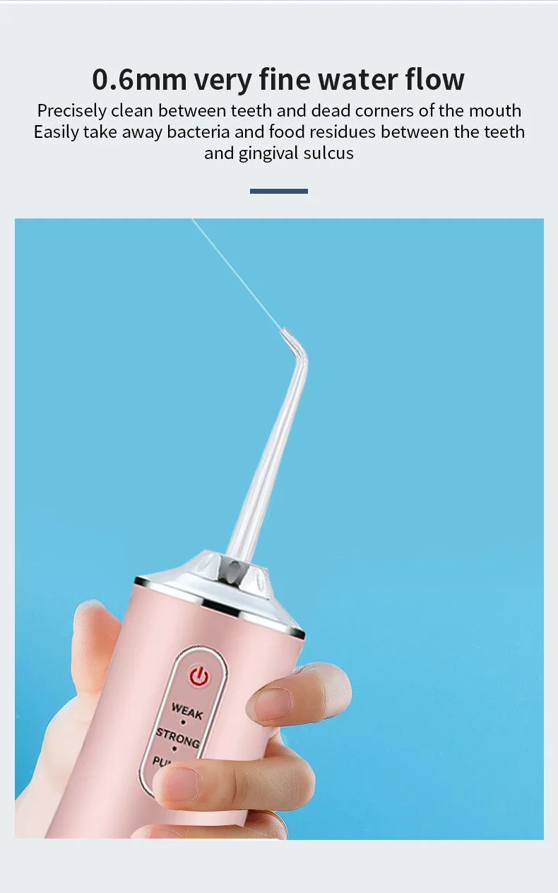 USB Portable Water Flosser 240ML Oral Irrigator with 4 Nozzles Dental Cleaning Jet Tool for Teeth Pick Mouth Oral Cleaning Agent
