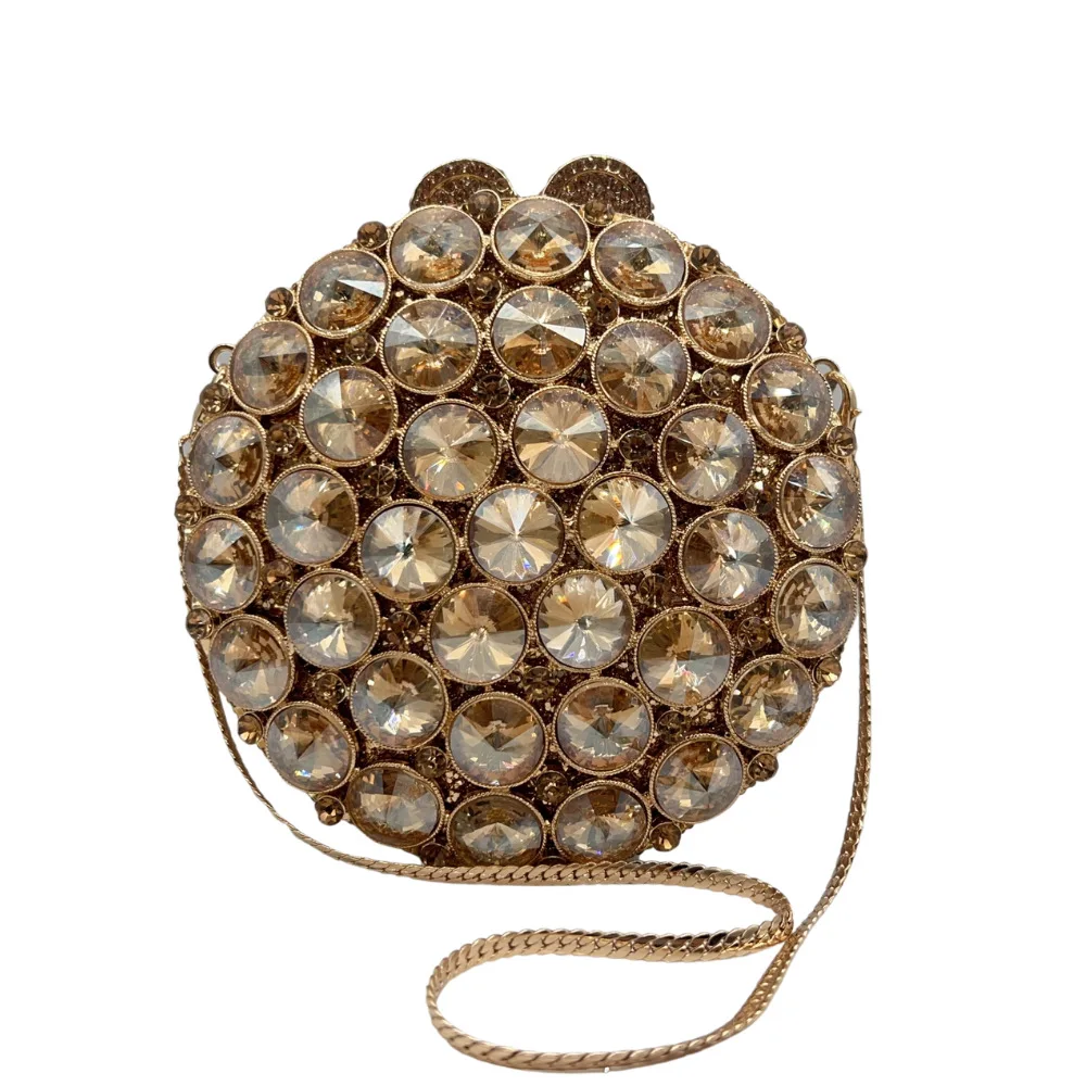 

Round Diamond Dinner Evening Gem Bag Diamond Clutch Women's Stone Handbag Pochette Bag Luxury Luxury Designer Bags High Quality