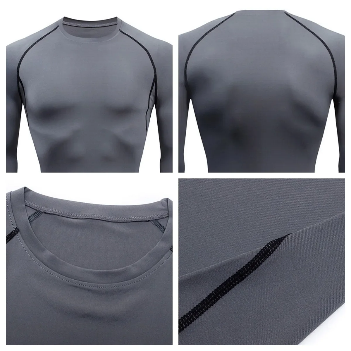 Men Compression Running T-Shirt Fitness Tight Long Sleeve Underwear Training Jogging Shirts Gym Sportswear Quick Dry Clothes