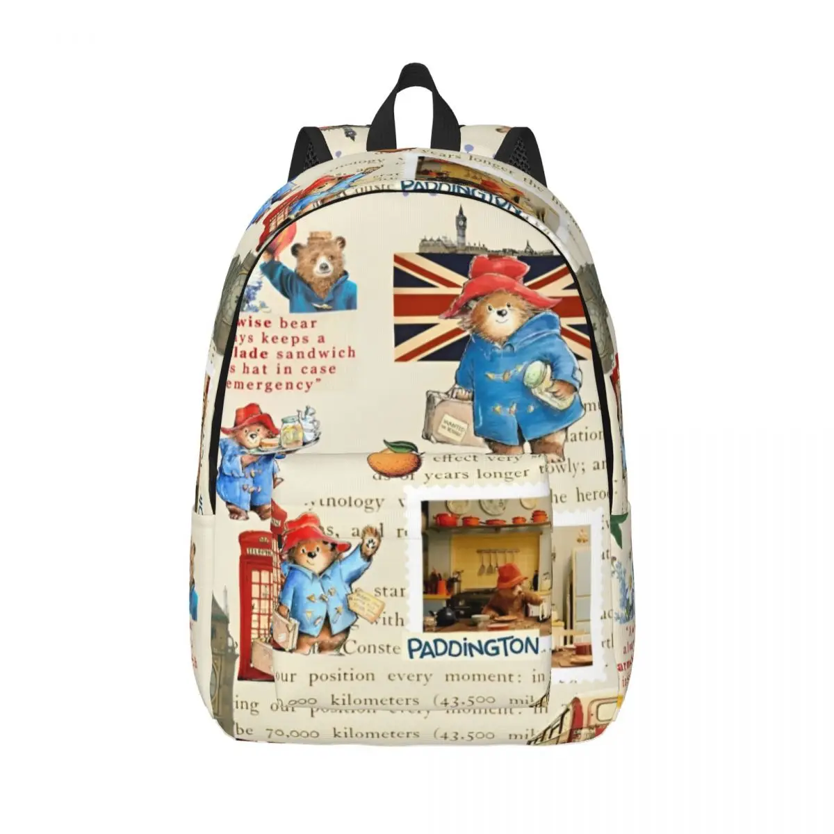 

Рюкзак с медведем Paddington для мужчин и женщин, студенческий подростковый рюкзак для пешего туризма, путешествий, рюкзак для ноутбука, компьютера, парусиновые сумки, легкие