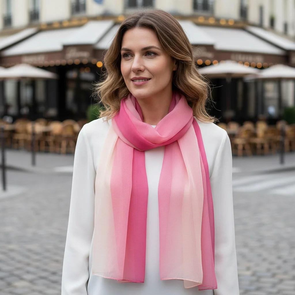 Summer Sun Protection Scarf Soft Gradient Solid Color Pashmina Long Anti-sunburn Neck Bandana Women