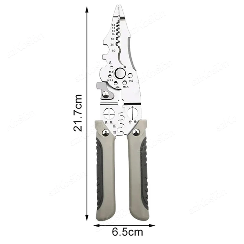 Multifunctional Wire Stripping Pliers Crimper Cable Cutter Electrical Pliers Industrial Grade Wire Crimping Cable Pulling Pliers
