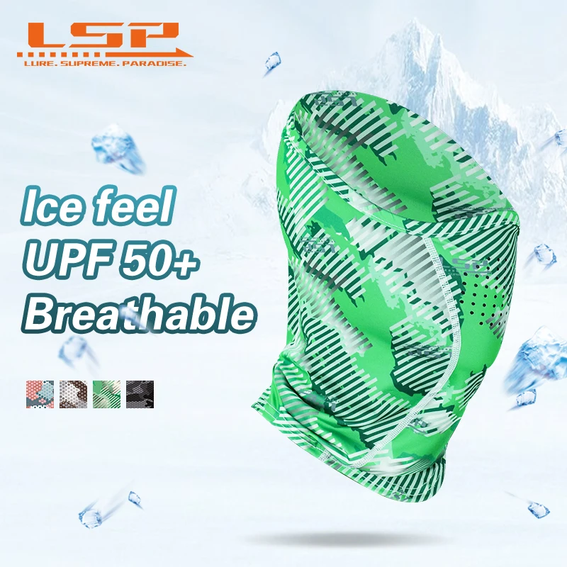 

LSP Summer UPF50+ anti UV Fishing Mask Ice Feel Breathable Quick Drying Neck Gaiter Fishing Scarf Face Mask Riding Outdoor Sport