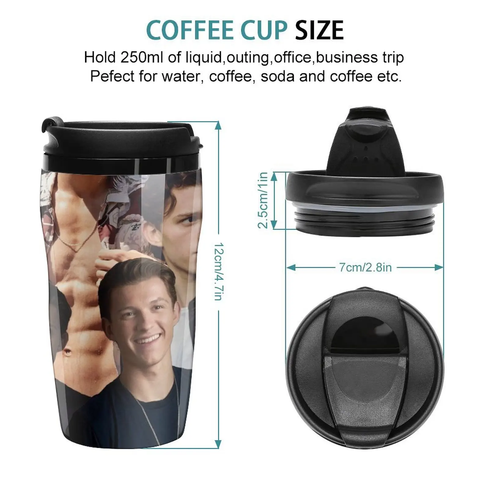 New Tom Holland Collage Travel Coffee Mug Cups For Coffee Cute Mugs Thermal Coffee Bottle Coffee To Go