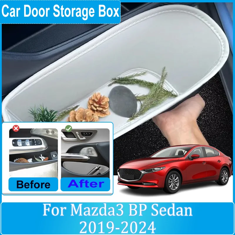 Car Door Storage Box For Mazda3 BP Accessories Mazda 3 MK4 Sedan 2019 2020 2021 2022-2024 Prevent Dirt Door Slot Storage Cover