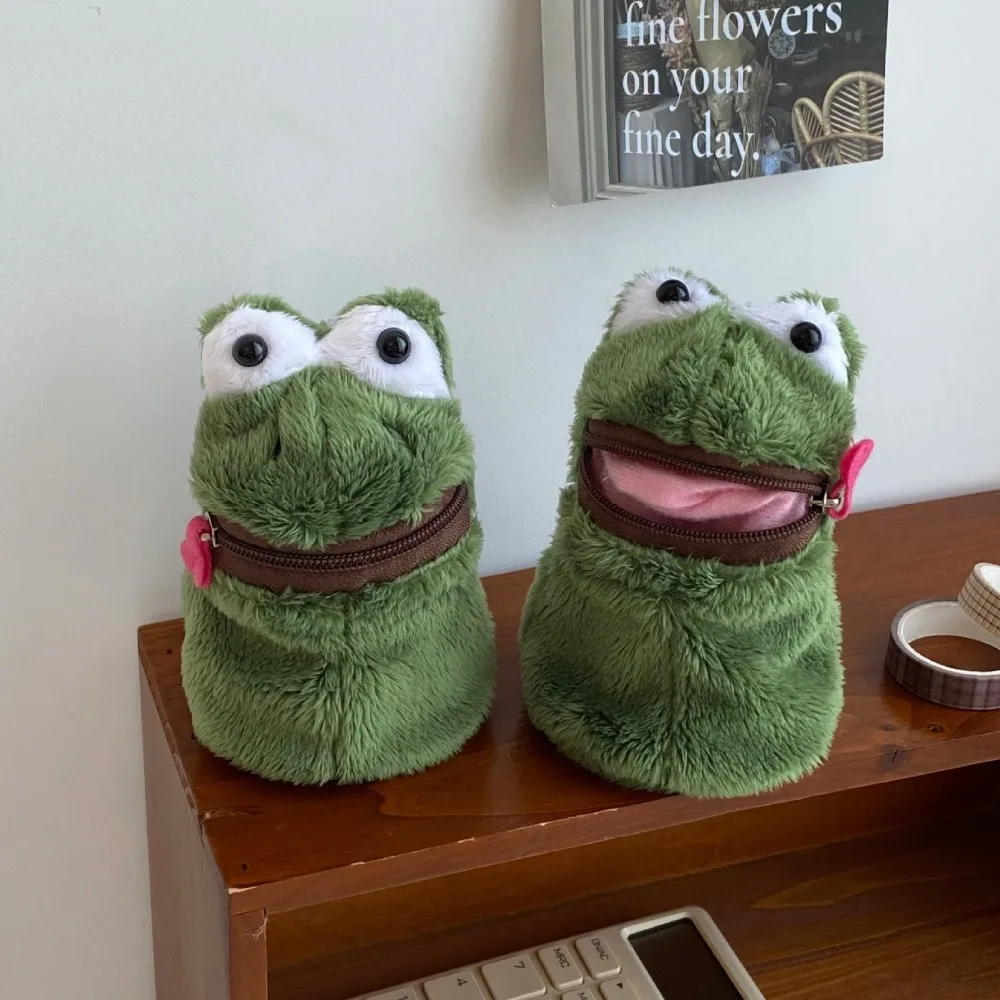 

Coin Pouch Creative Open Mouth Frog Coin Purse Wallet Furry Cute Frog Plush Money Bag Funny Soft Frog Earphone Bag Gifts