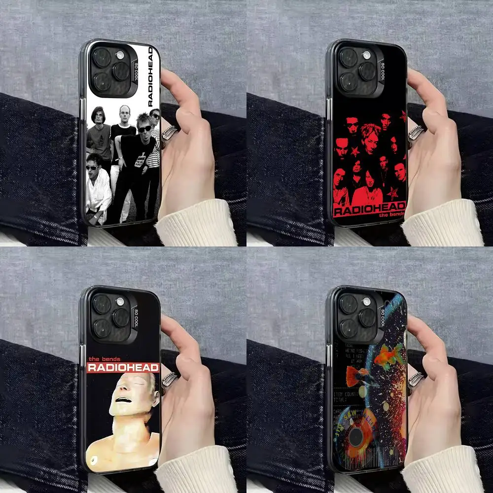 

R-Radiohead Rainbow Phone Case For iPhone 16,15,14,13,12,11,Mini,Pro,E,SE4,XS,MAX Black Candy Matte Cover