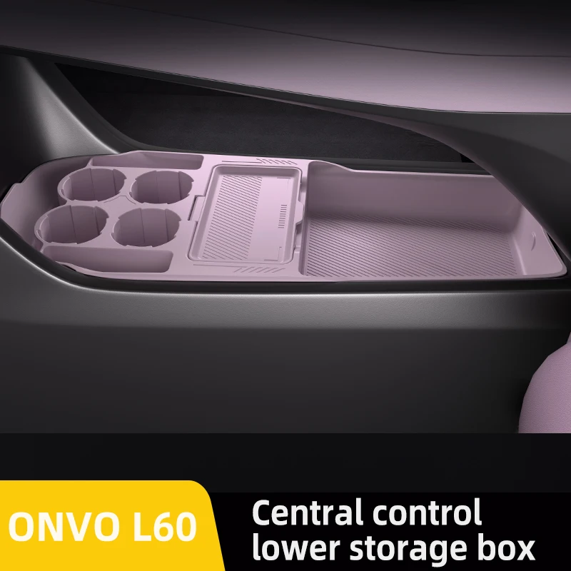 2024 For ONVO L60 Silicone Center Console Below Storage Box Central Control Organizer Mat Car Interior