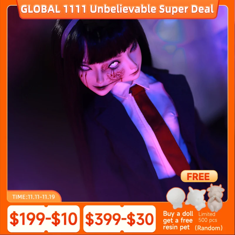 

BJD Кукла С Двумя Лицами 1/4 Mio Полный Набор Двойная Эмоция Сросшиеся Ужасы Аниме Кукла Профессиональный Макияж ShugaFairy Minifee Человеческий Призрак