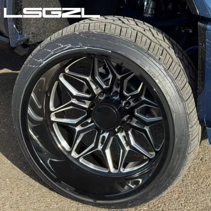 LSGZL 20x10 22x12 22x14 24x12 24x14 Custom Super Single Wheels Forged Deep Dish Rims 6x139.7 6x5.5 8x6.5 8x180 10x225