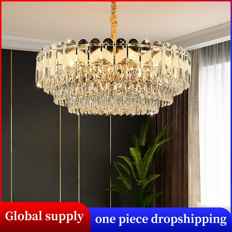 

Chandelier Ceiling Light Pendant Lamp for Dining Room Duplex Loft Hanging Lights Living Room Villa Crystal Chandelier Lighting