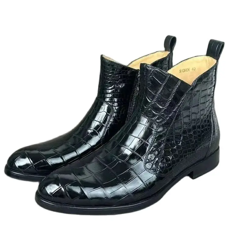 

BATMO 2023 new arrival Fashion crocodile skin Martin Boots men,real leather martens PDD281