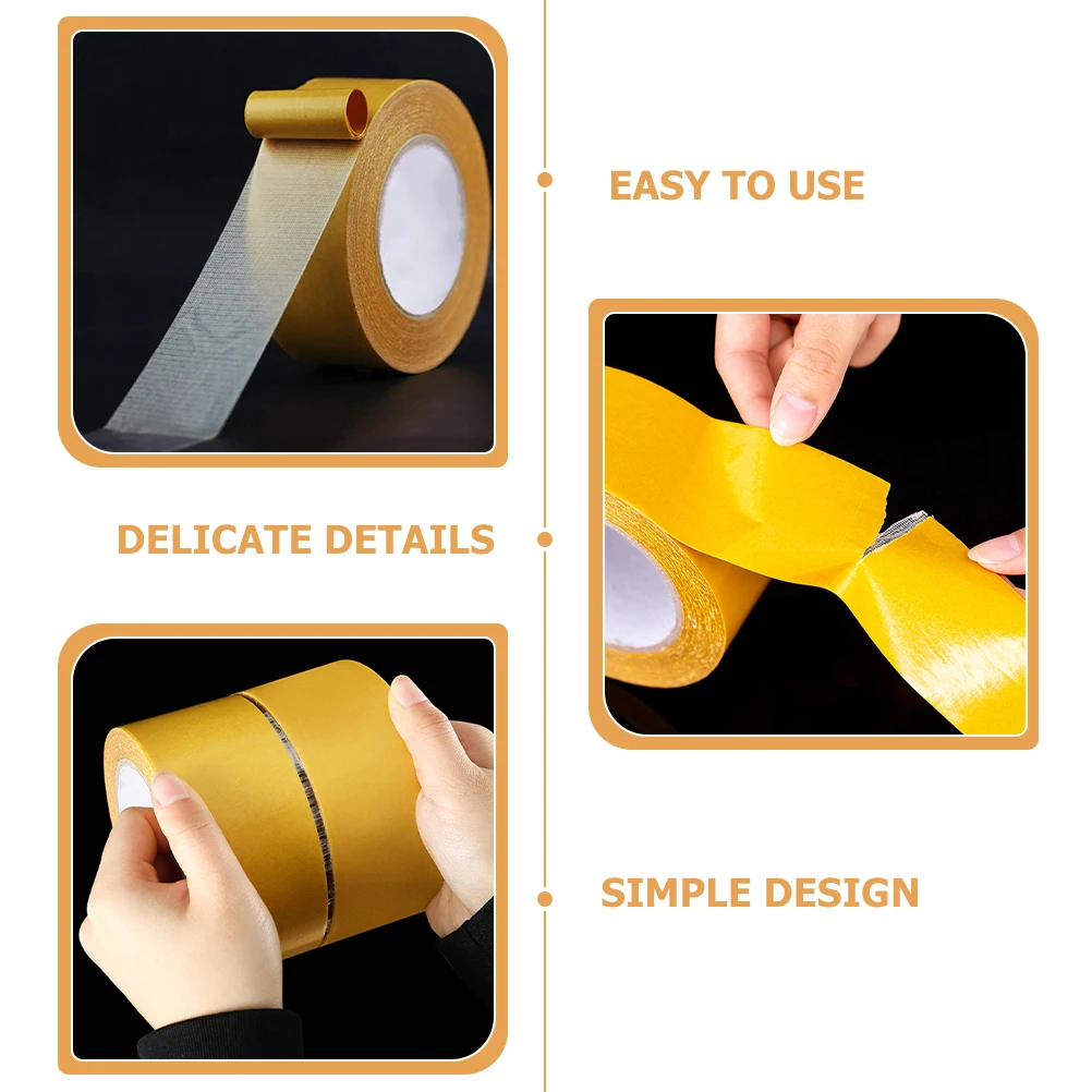 

2 Rolls Double Sided Tape Heavy Duty Cloth Based High Viscosity Carpet Mounting Fiberglass Grid Two Sided Strong Adhesive Wall