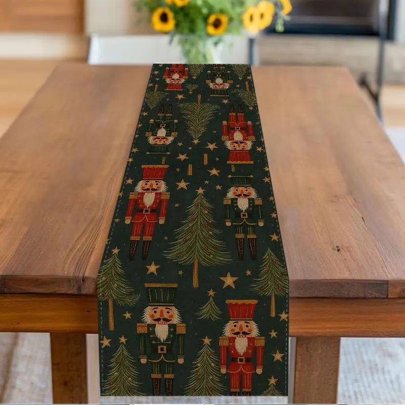 Linen Table Runner Sea Turtle Starfish Shell Coastal Light Blue Beach Table Decor  Summer Kitchen