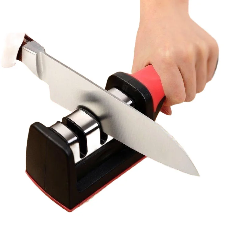 Quick Knife Sharpening Tool - Non-Slip Base Kitchen Sharpener for Home Outdoor Camping Chef Knives
