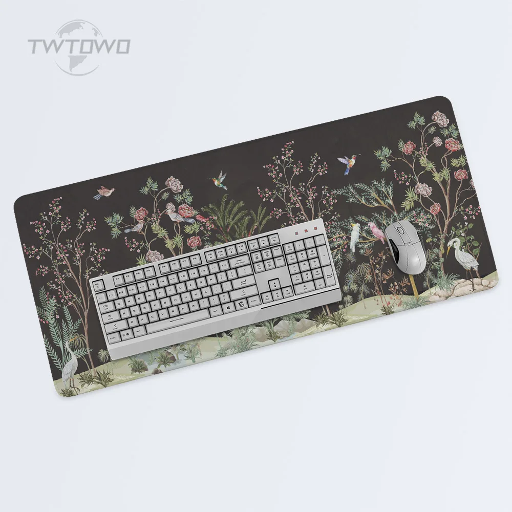 Mouse Pad Green Flowers And Grass Gamer XL Large Custom Home Mousepad XXL MousePads Natural Rubber Soft Laptop Mice Pad