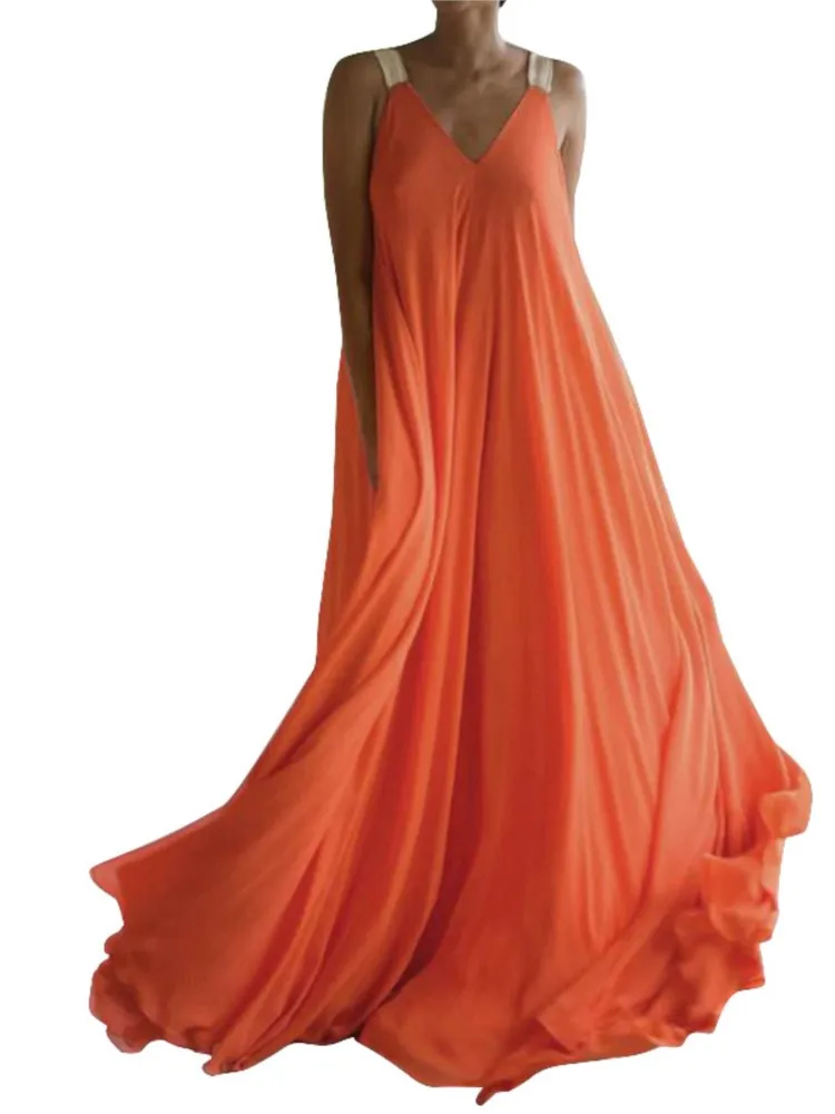 Sommer Neue Frau Boho Maxi Kleid Mode Spaghetti Strap Solide Ärmellose Strand Party Casual Lange Kleid Für Frauen Robe Femme
