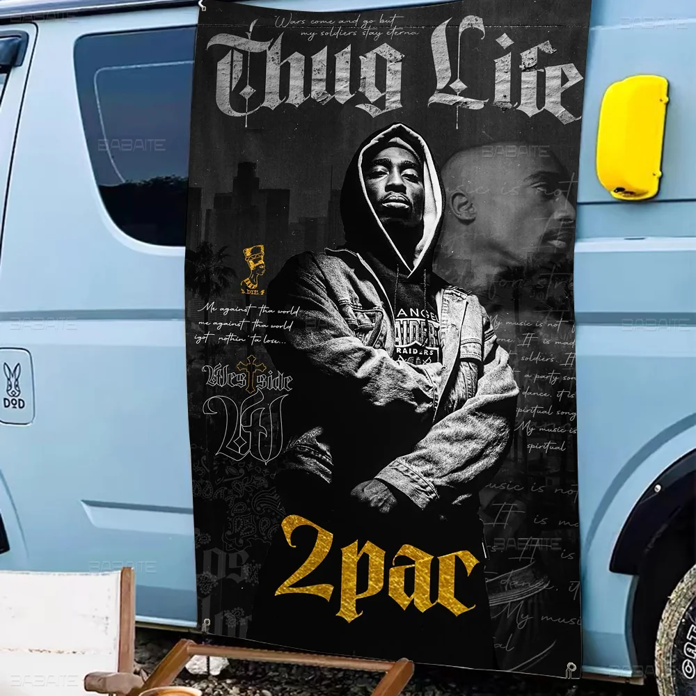 Rapper Tupac Posters HiP Hop Singer 2PAC Anime Chart Flag for Living Room Home Dorm Decor Art Home Decor Banner