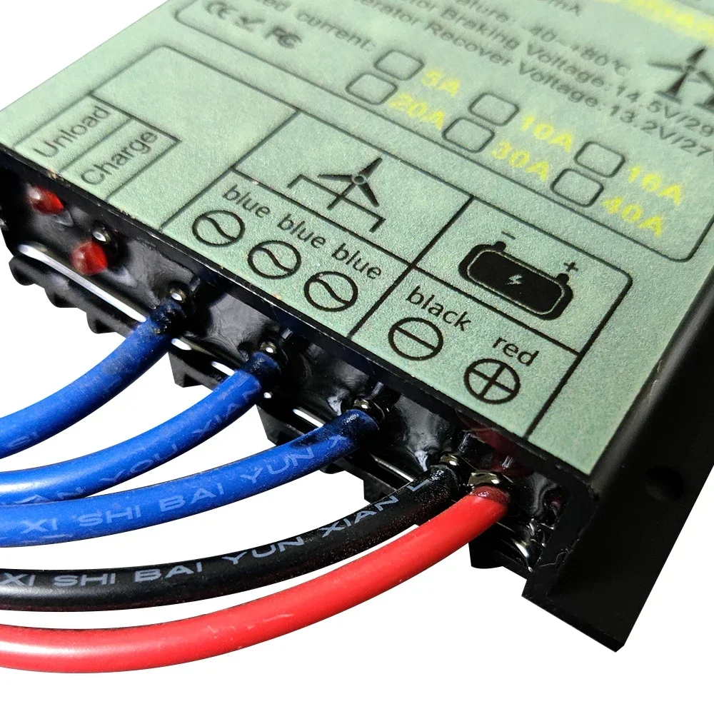 MPPT 풍력 터빈 충전 컨트롤러, 에너지 풍차 컨트롤러, 방수 조명 보호, 자동, 10A, 20A, 30A, 40A, 12V, 24V, 48V
