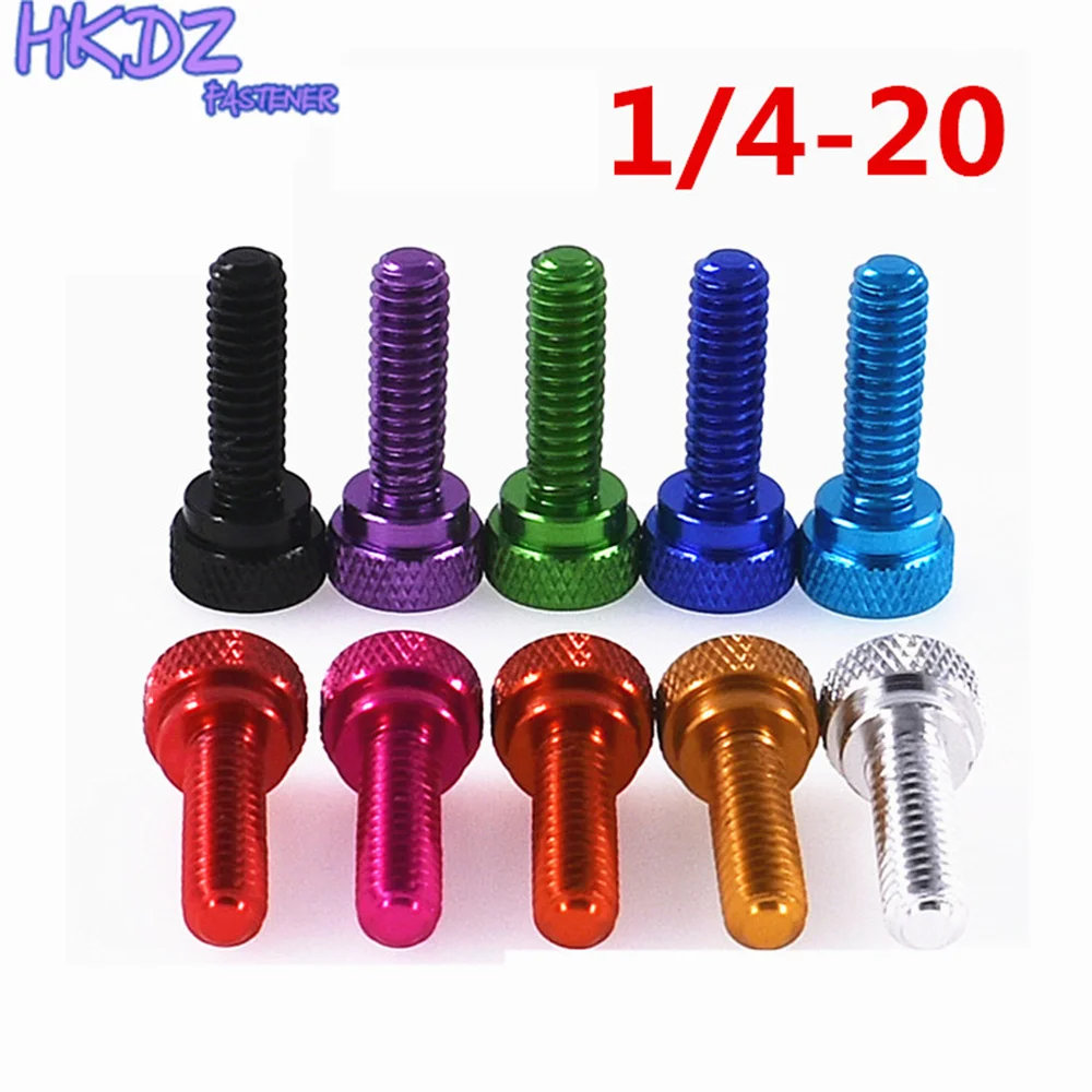 

1/4-20 Telescope Camera Quick Release Holding Step Screw Aluminum Alloy Colorful Knurled Hand Screws