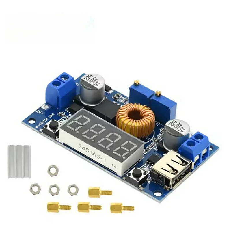 5A XL4015 Constant voltage constant current step-down power module Voltage current display LED drives lithium battery charging