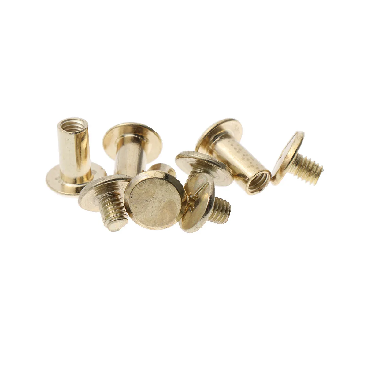45Sets Professional Snap Rivet for Account Book Picture Recipes Binding Heavy Duty Carbon Steel Rivets M5x6 M5x10 M5x12 Golden