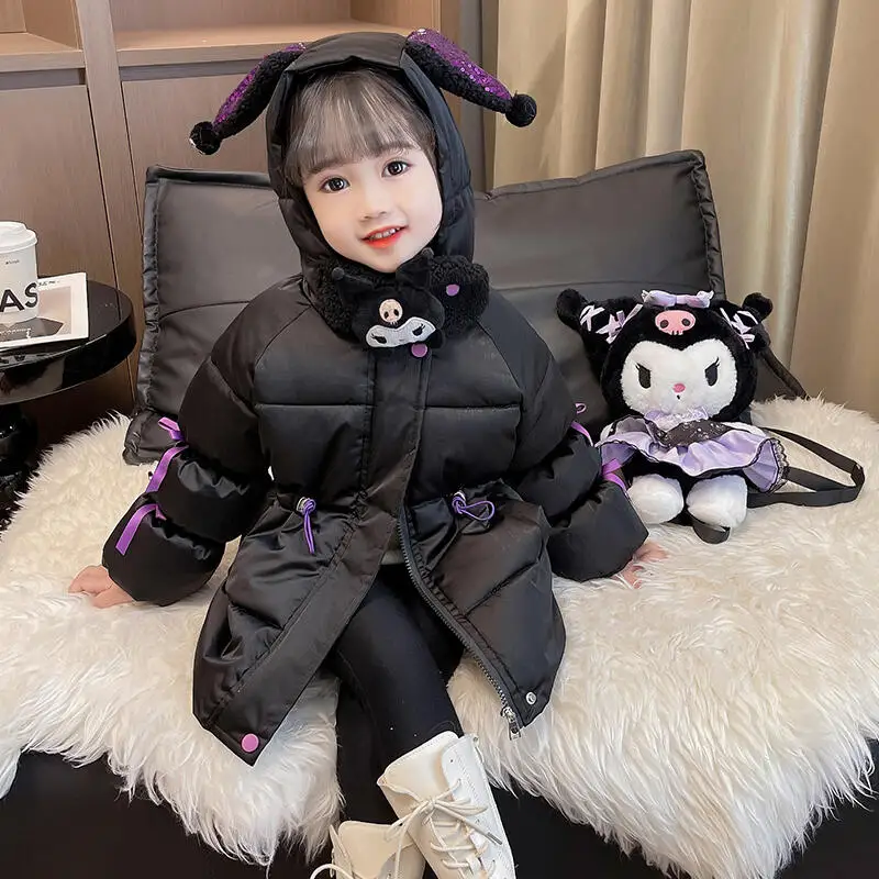 

Halloween Kuromi My Melody Jacket Cute Winter New Girls Down Clothes Anime Jacket Cartoon Kid Christmas Holiday Gift Warm Jacket