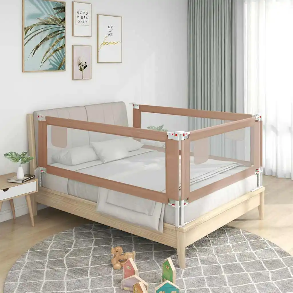 160cm Bed Rails Baby Safety Fence Bedrail Gray Brown Fabric Children Rail Guard Kids  Barrier for Baby Bed Guardrails