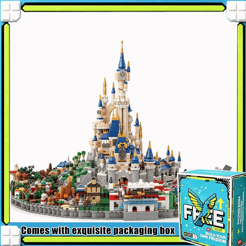 7252PCS Fairy Tale Royal Castle Paris Theme Park MOC Build Blocks Model Custom Puzzle Architecture DIY Toy Display BirthdayGift