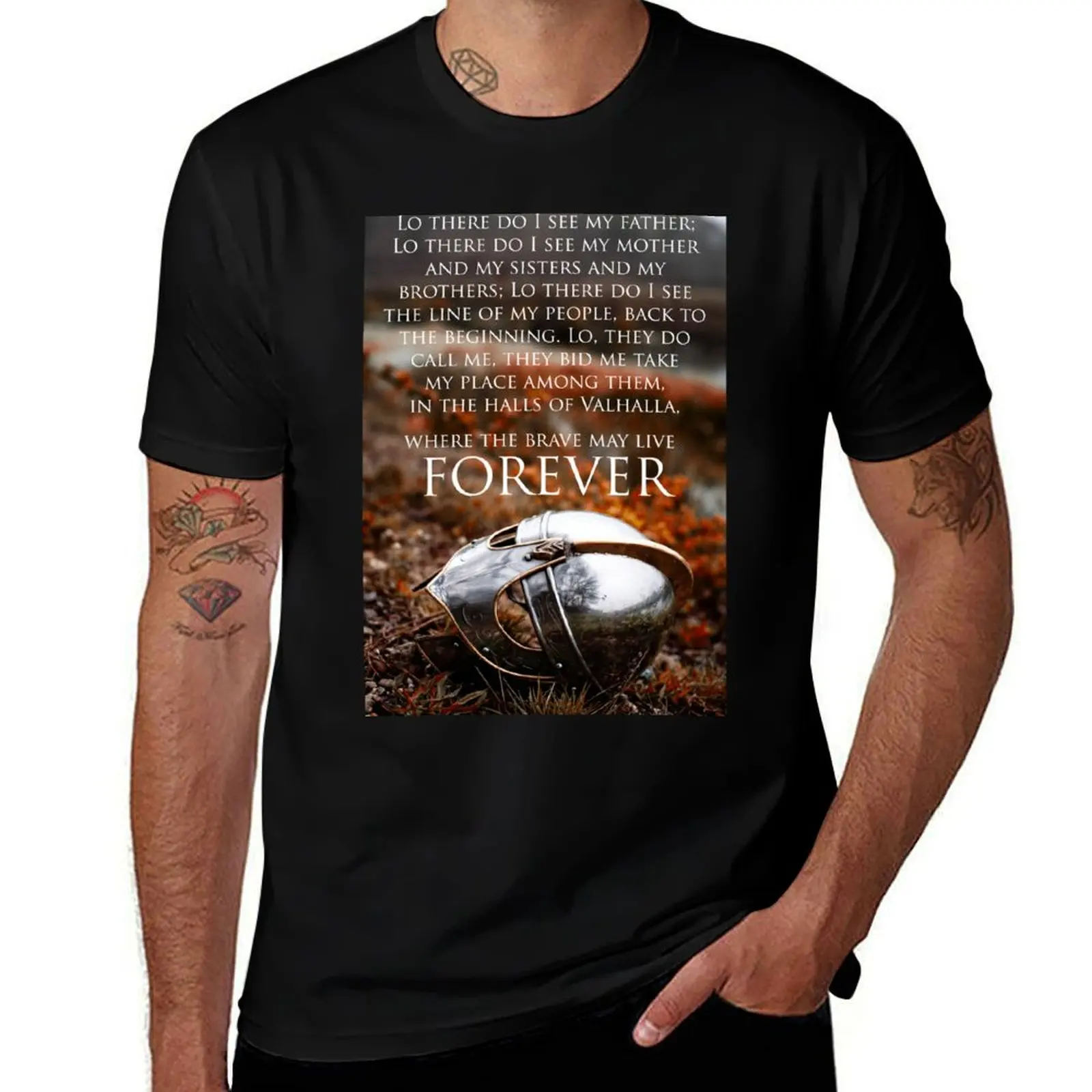 Brave May Live Forever - Viking Prayer T-Shirt Novelty Graphic Tee Shirt T-Shirt