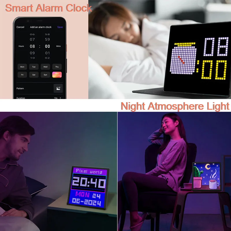 DIY LED Pixel Display 64x64 RGB LED Matrix Panel Programmable Pixel Art Display Bluetooth APP Control Creative Pixel Screen