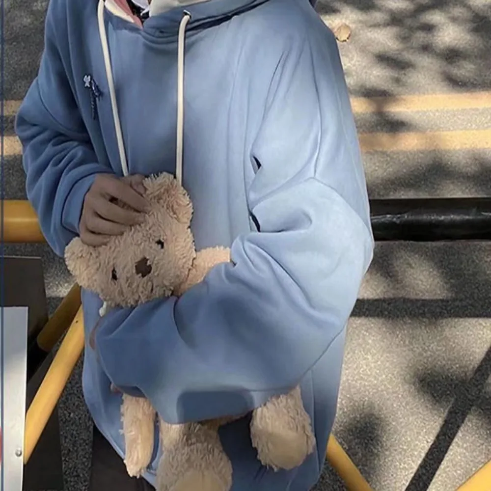 هوديس للنساء لطلاب Kawaii برباط جميل Harajuku ملابس الشارع الإبداع على الطراز الياباني أزياء مريحة متقدمة