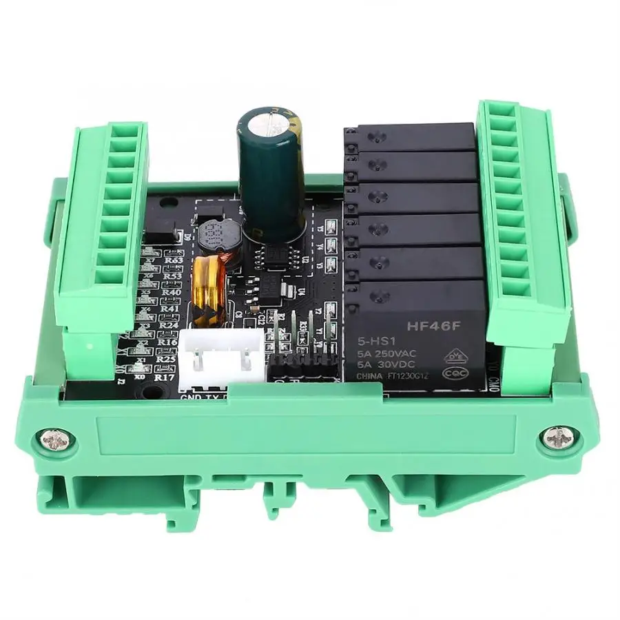 FX2N-14MR PLC Board Relay Output Module 8 In 6 Out 24VDC Power Supply With Base Analog 2AD 0-10V Input High-speed Counting