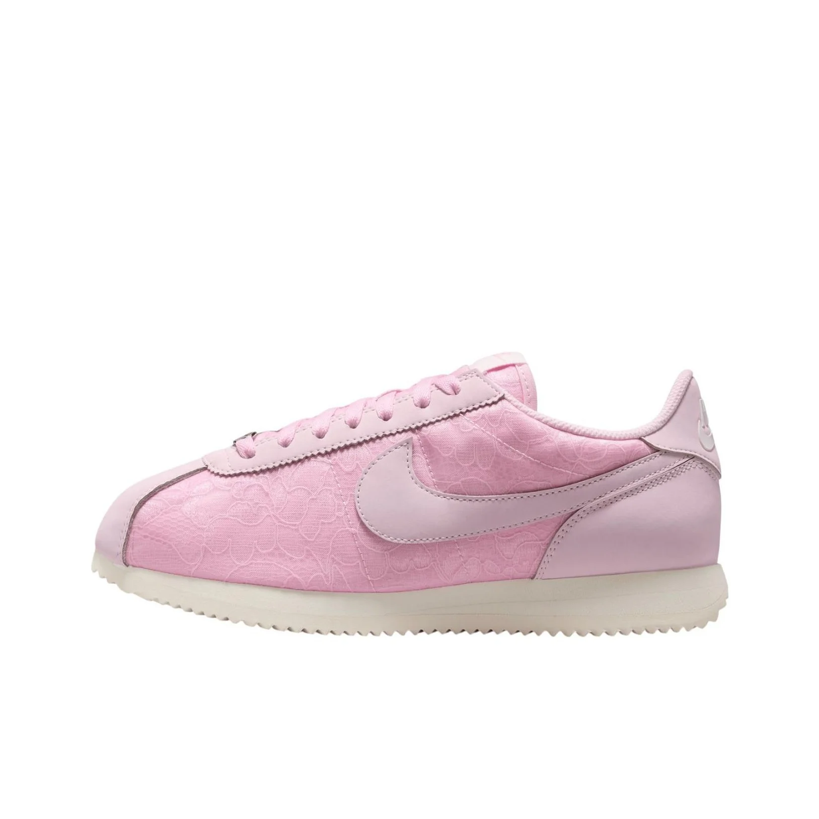 POIZON Nike Cortez Tênis de corrida casual feminino rosa, confortável, antiderrapante e resistente à abrasão, cano baixo