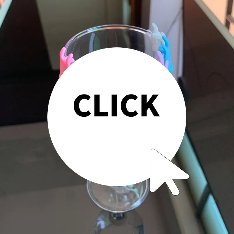 

6PCS Multicolor Silicone Finger Shape Wine Glass Markers Drinking Cup Identifier