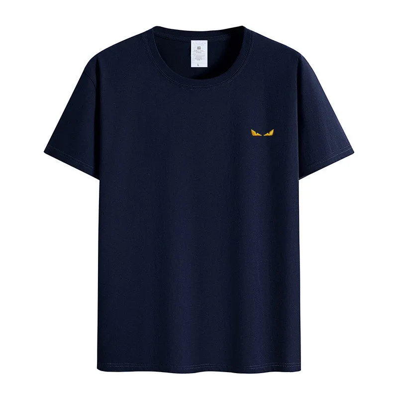 

High quality thick cotton short sleeves, unisex monster eyes embroidered round neck high-quality T-shirt