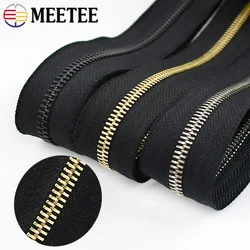 2/4Meter Meetee 5# Metal Zippers Tape for Sewing Bags Long Chain Zipper No Slider Garment Luggage Zip Repair Kit DIY Accessories