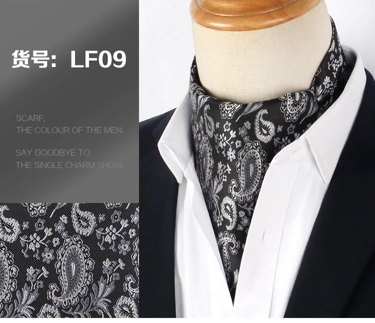 Jacquard Blumen Paisley Cashew Krawatte Hochzeit formale Krawatte Ascot Scrunch selbst britischen Gentleman Polyester Krawatte für Männer Luxus – Detail 10