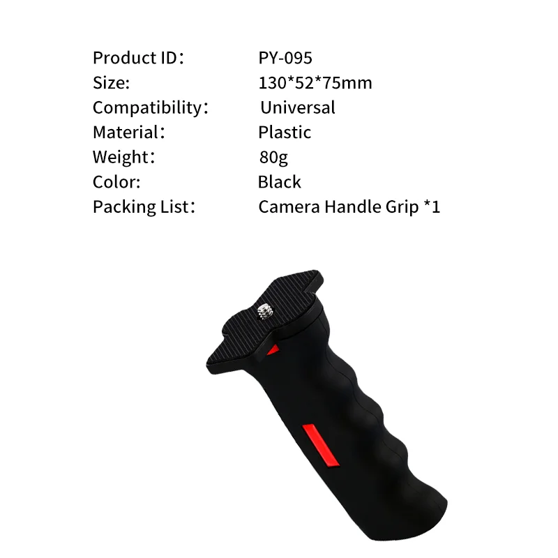 Universal Aluminum Alloy DSLR Camera Camcorder Hand Grip Stabilizer Anti-Scratch Portable Handheld Selfie Stick for YouTube