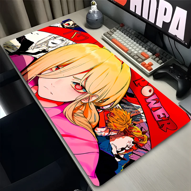 Mouse Pad Non Slip Rubber Mousepad Laptop Gamer Cabinet Keyboard Pad C-chainsaw Man Power Office Computer Gaming Desk Mouse Mat