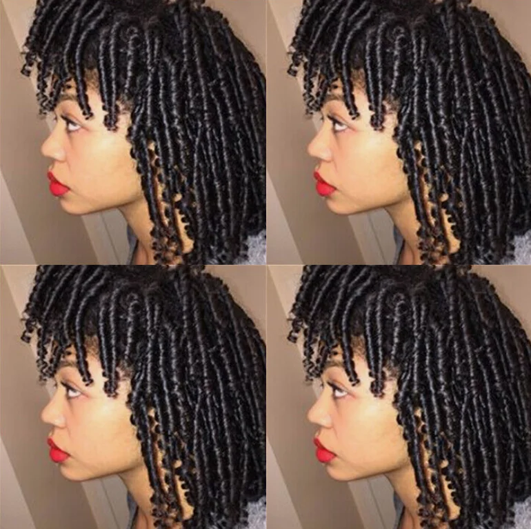 Short Black Dreadlock Wigs Twist Braids Dreadlock Wigs for Women Afro Curly Wigs